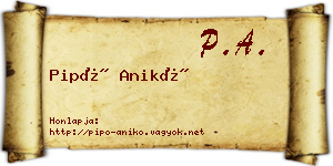 Pipó Anikó névjegykártya